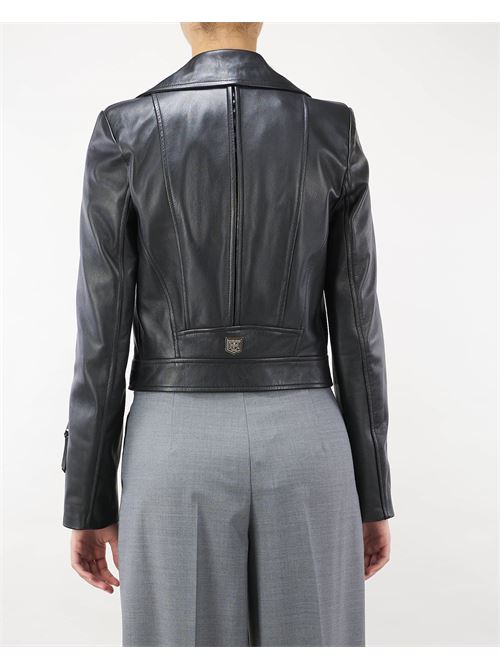 Giacca biker in pelle con zip Elisabetta Franchi ELISABETTA FRANCHI | Giubbotto | GD44Z46E2110